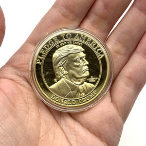 24k Plated Proof 'Pledge to America' Donald Trump MAKE AMERICA GREAT AGAIN Coin